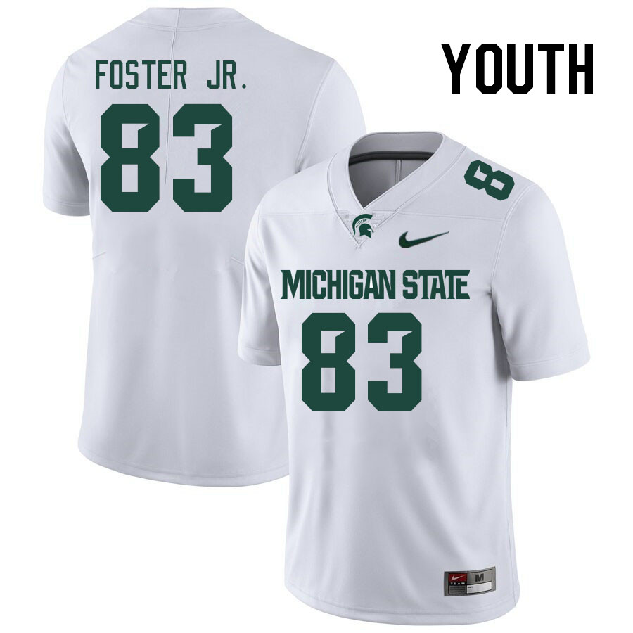 Youth #83 Montorie Foster Jr. Michigan State Spartans College Football Jerseys Stitched-White